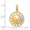 Black Bow Jewelry 14k Yellow Gold & White Rhodium 17mm Sun and Moon Circle Pendant - 4 of 4