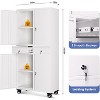 73'' Heavy-Duty Metal Storage Cabinet with Wheels, Locking Doors + 2 Drawers & Adjustable Shelves - Garage, Workshop, Office,White - 2 of 4