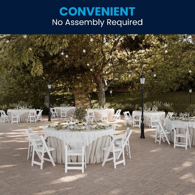 Elegant White Beechwood Folding Chair with Detachable Cushion