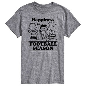 Men's - Peanuts - Happiness is Football Short Sleeve Graphic T-Shirt - 1 of 4