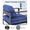 Outdoor Patio Furniture Set, Aluminum Outdoor Sofa with Removable Cushions & Aluminum Tube Coffee Table, Modern Patio Conversation - 4 of 4