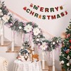 MOEPISY 6 Ft Christmas Garland for Mantle, Pink Christmas Decor Flocked Garlands with Magnolia Flower Balls & Pink Gold Leaves - 2 of 4