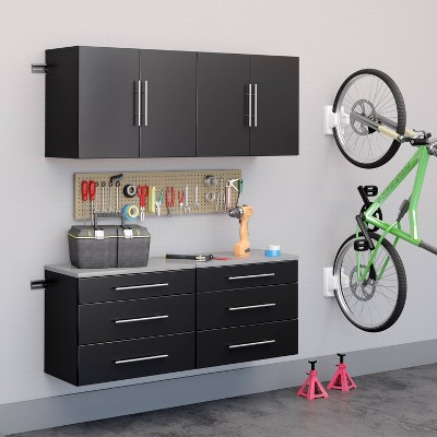 4pc 60" Hangups Storage Cabinet Black - Prepac