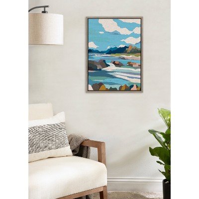 Sylvie Brienz Colorful Landscape Canvas Print with Gray Frame