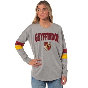 Harry Potter Women's Hogwarts Houses Varsity Jersey Long Sleeve T-Shirt - 1 of 4
