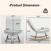 Teddy Tufted Rocking Chair with Rubberwood Legs, Comfortable Lounge Chair with Wide Backrest 4L - ModernLuxe - 3 of 4