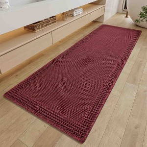 BAGOKIE Waffle Weave Bath Mat with Tassels - 1 of 4