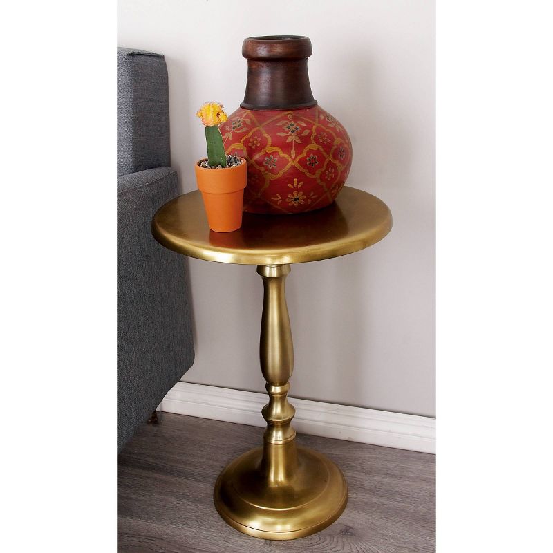 Traditional Aluminum Pedestal Table Gold - Olivia &#38; May, 3 of 16