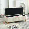 Rectangular Ottoman With Gold Decoration Strip,Velvet Bench With Storage ,Upholstered Storage Benches,Benches For Living Room-Cuddlewood - 4 of 4