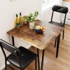 homfan 2-Person Dining Table Set, Modern Square Dining Table With 2 Upholstered Chairs - 3 of 4