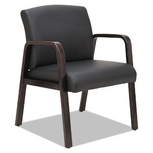 Alera Alera Reception Lounge WL Series Guest Chair, 24.21" x 24.8" x 32.67", Black Seat, Black Back, Espresso Base - 1 of 4