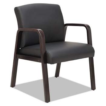 Alera Alera Reception Lounge WL Series Guest Chair, 24.21" x 24.8" x 32.67", Black Seat, Black Back, Espresso Base