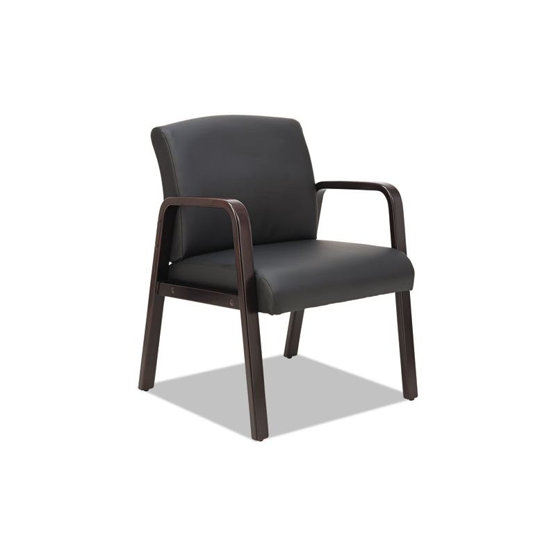Alera Alera Reception Lounge WL Series Guest Chair, 24.21" x 24.8" x 32.67", Black Seat, Black Back, Espresso Base, 1 of 8