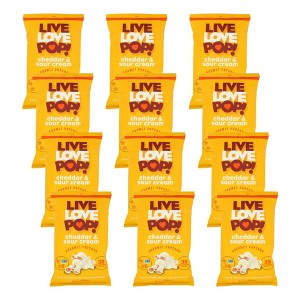 Live Love Pop Cheddar and Sour Cream Gourmet Popcorn - Case of 12/4.4 oz - 1 of 4