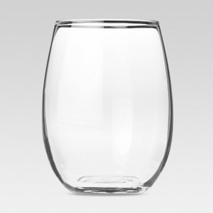 17.3oz 4pk Glass Modern Stemless White Wine Glasses - Threshold , Clear