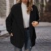 Women's Fuzzy Open-Front Hooded Coat Winter Casual Street Jacket - 2 of 4