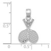 Black Bow Jewelry 14k White Gold Double Tennis Racquet Pendant, 13mm (1/2 inch) - 3 of 4
