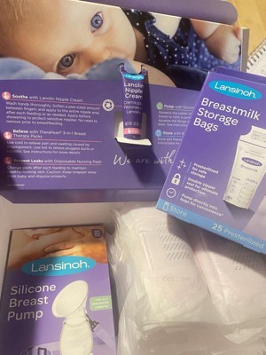 Lansinoh Breastfeeding Starter Kit – 77-Piece Gift Set For New Moms With Pump, Pads, Cream, Storage Bags & More