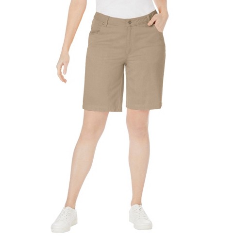 Plus size khaki bermuda on sale shorts