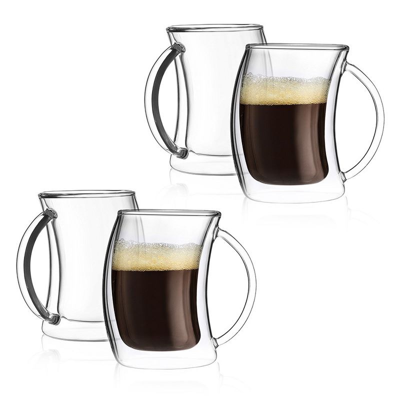 JoyJolt Caleo Collection Double Wall - Set of 4 - Insulated Glasses Espresso Cups - 5-Ounces, 4 of 10