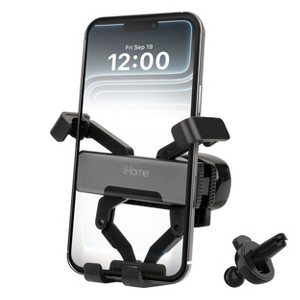 iHome Metallic Gravity Air Vent Phone Mount with Secure Grip, Wide Compatibility, Effortless Setup - 1 of 4
