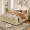 Jojoka Platform Bed with 4 Storage Drawers and Upholstered Channel-Tufted Corduroy Wingback Headboard – No Box Spring Required - 3 of 4