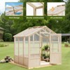 Cedar Walk-In Greenhouse w/ Locking Door & Roof - UV-Stable Wooden Garden House | Adjustable Ventilation for Yard/Patio - 4 of 4