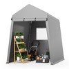 6x8 Ft Outdoor Portable Storage Shelter Shed,Carport Storage Shed with Roll-Up Zipper Doo for Motorcycle Waterproof and Uv Resistant Anti-Snow,Gray - 2 of 4
