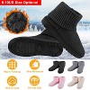 NPolar"Women’s Suede Snow Boots – Warm Plush Lined, Anti-Slip Sole, Mid-Calf Winter Knit Design"Beige - 3 of 4