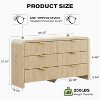 Angel Sar 55" Boho Dresser with Arched Top, 6-Drawer Fluted Wood Storage with Gold Handles, Natural Wave Pattern Bedroom Organizer - 3 of 4