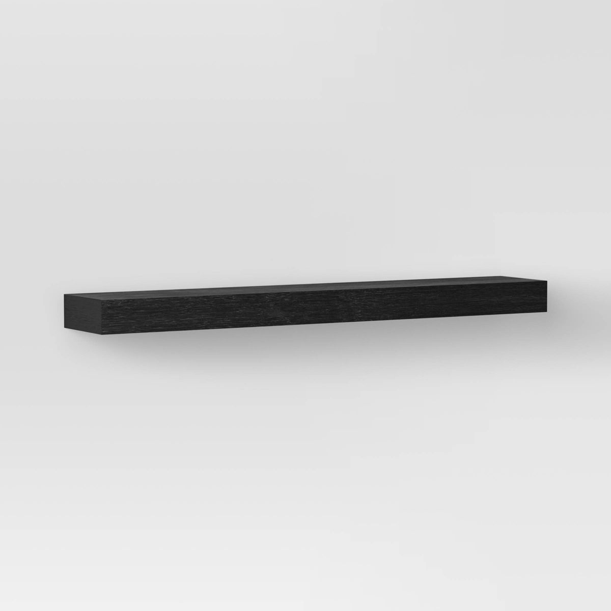 36" Floating Wood Shelf Black - Threshold™: Modern Storage, Wall Mount, Holds 33lbs