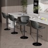 ORRD Swivel Bar Stools Set of 2, Dark Grey PU Leather Adjustable Height 22.2-31 Inch Counter Stools with Footrest for Kitchen Island - 3 of 4