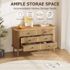 6 Drawer Dresser for Bedroom, Double Chest of Drawers, Boho Wooden Dresser with Handles, Storage Organizer for Closet, Living Room, Hallway, Entryway - 4 of 4