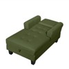 2 in 1 Chaise Lounge Indoor Sleeper Sofa Bed Chair Upholstered Corduroy Storage Bench Rolled Arms Silver Rivets Button Tufting Living Room - 4 of 4