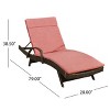 GDFStudio Olivia Brown Rattan Armed Adjustable Chaise Lounges with Cushion(Set of 2) - 3 of 4