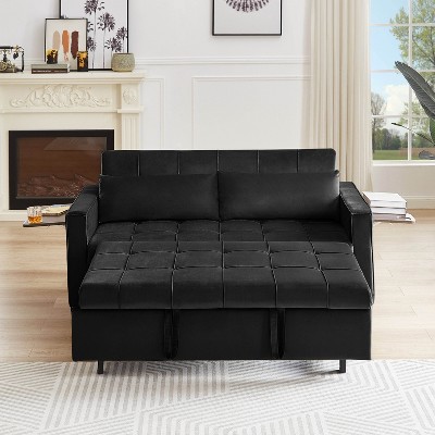 MyDepot Sofa Bed Futon Velvet Upholstered Convertible 3-in-1 58.2 Inch