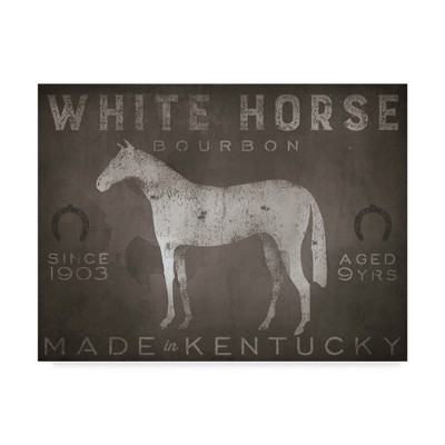 Ryan Fowler White Horse Bourbon Gray Canvas Art, 14" x 19"