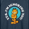 Women's - Garfield - Ignoring You Lightweight French Terry Wide Neck Long Sleeve Graphic Shirt - 2 of 4