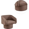 Poundex,Round Base Swivel Faux Leather Accent Chair - 3 of 4