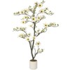 Artificial Magnolia Tree, Faux Flower Plant In Pot with Realistic Leaves & Flowers, Fake Real Touch Blooming Floral Plant For Home Office Decor - 3 of 4