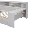 Full Size Daybed With Storage Shelves And 2 Storage Drawers, Wooden Full Bed Frame With Bookcase, Headboard And Study Desk For Kids Teens Bedroom - 4 of 4