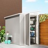 4' x 8' Lean to Garden Storage Shed, Outdoor Metal Tool House with Lockable Door Vents for Backyard Patio Lawn - 2 of 4