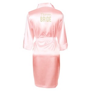 Solid Pink Satin Robe (Large/X-Large), Size: Large/XL