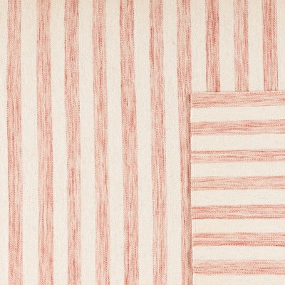 Off-White and Rust Wool Flat Woven 4' x 6' Area Rug