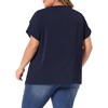 Agnes Orinda Women's Plus Size Elegant Pleated Petal Tulip Short Sleeve Office Work Summer Blouses - 4 of 4