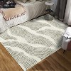 Modern Area Rug 5x7 Washable Rug Soft Faux Wool Throw Rugs Non Slip Low Pile Bedroom Rugs Non-Shedding Foldable Thin Accent Carpet, Grey - 2 of 4