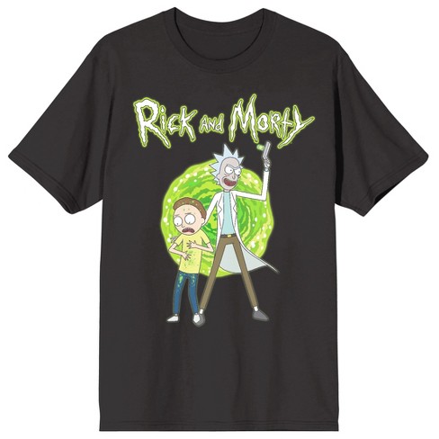 Rick & Morty Portal Art Crew Neck Short Sleeve Charcoal Men’s T-shirt - image 1 of 3