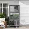 Rolling Outdoor Cat House with Roof,74" Tall Wooden Catio Enclosure for Large Cats,Weatherproof Kitten Cage with Platforms - LAOTIES - 2 of 4