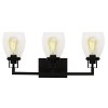 Yosemite Home Decor Jordan 3-Light Vanity Light in Matte Black Finish with Clear Seeded Glass Shades - 2 of 4