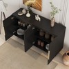 HDZNVF Black Modern Buffet Cabinet with Storage, Fluted Sideboard Large Buffet with Adjustable Shelves - 4 of 4
